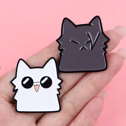 2pcs/set Cute Cat Pins, Fashion Accessories, Anime Enamel Brooches, Clothing Gifts, Backpack Hat Decorations, Men Accessories, Metal Brooch, Lapel Pins, Alloy Brooch Pin, Brooch Pin Clip