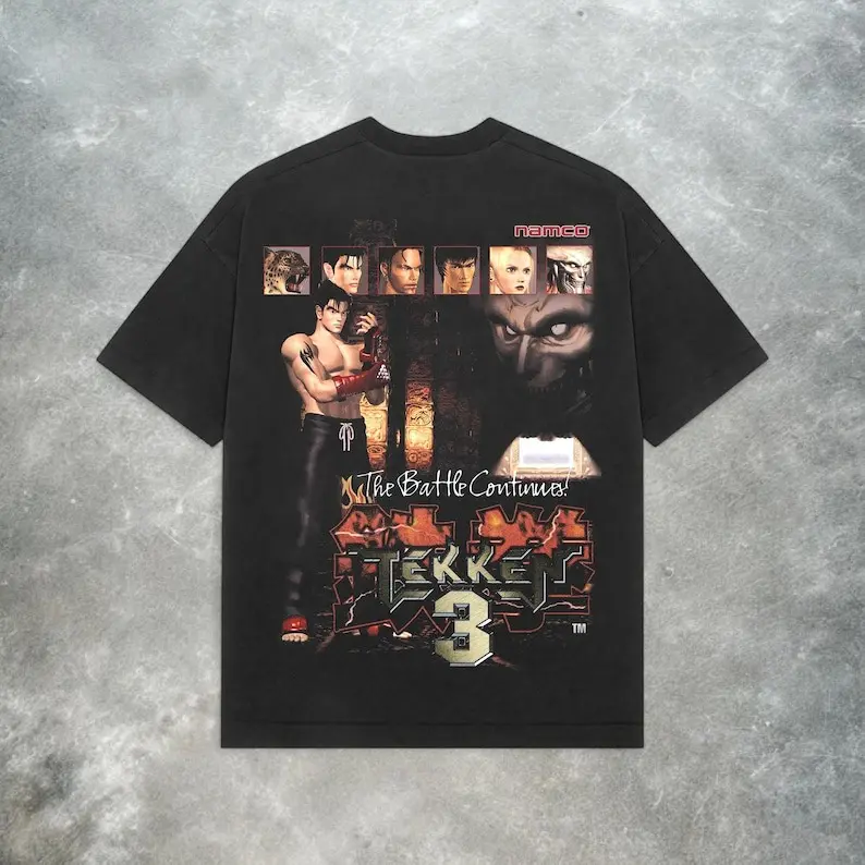 Vintage Tekken 3 Graphic Tee Retro 90s Gaming Oversized T-Shirt