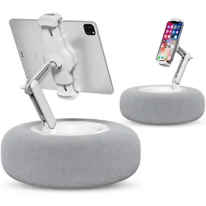Tablet Stand Pillow, Compatible with 4.7"-13" Phone/Tablet, , , , Google, Kindle, 360?Adjustable Phone Holder for Bed with Soft Plush Fabric, and Detachable Bowl,