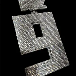 9 Pendant Custom .925 Silver Moissanite VVS D Color 45ctw