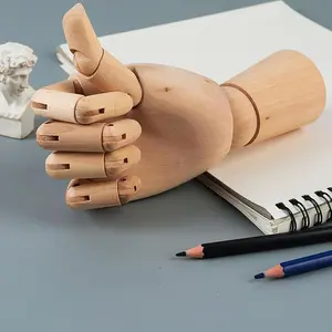 Wooden Hand Model, 1 Count Creative Articulated Hand Model, Decorative Cartoon Hand Model for Painting, Sketching & DisplayGift