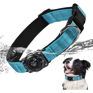 Reflective Air Tag Dog Collar - 100% Waterproof Dog Collar AirTag Holder | Extra-Durable, Soft Padded AirTag Dog Collars for Small Medium Large Dogs