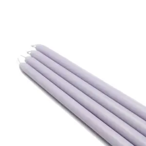 212 MAIN 12 in. Unscented Lavender Taper Wax Candles - 12-Piece, 9-Hour Long-Burning, Handpoured, Smokeless Camping & Hiking Lights, Ideal for Decor