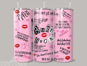 Classic 20oz Stainless Steel Non-Toxic Water Bottle - Lightweight, Portable Travel Tumbler with Straw Lid (Mean Girls Themed Kitchenware Drinkware Accessory)