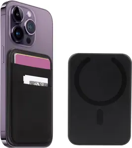 WALLFID Magsafe Wallet Compatible with iPhone 15/14/13/12 Pro/Max/Plus/Mini,RFID Credit Card Case Holds 5 Cards. Cellphone Smartphone Purple sample bag