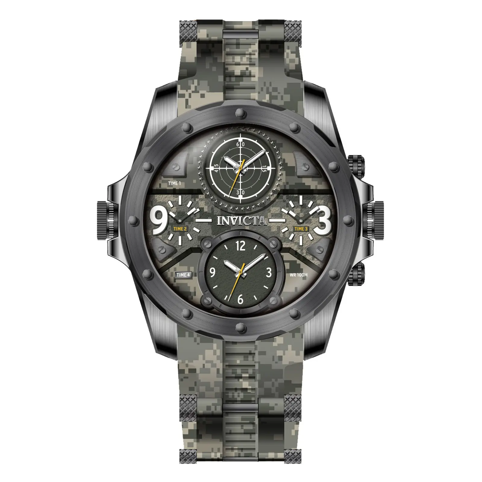 Gunmetal Invicta Men's Coalition Forces Watch Watch - Camouflage Camouflage Dial Bold Oversized Statement Timepiece
