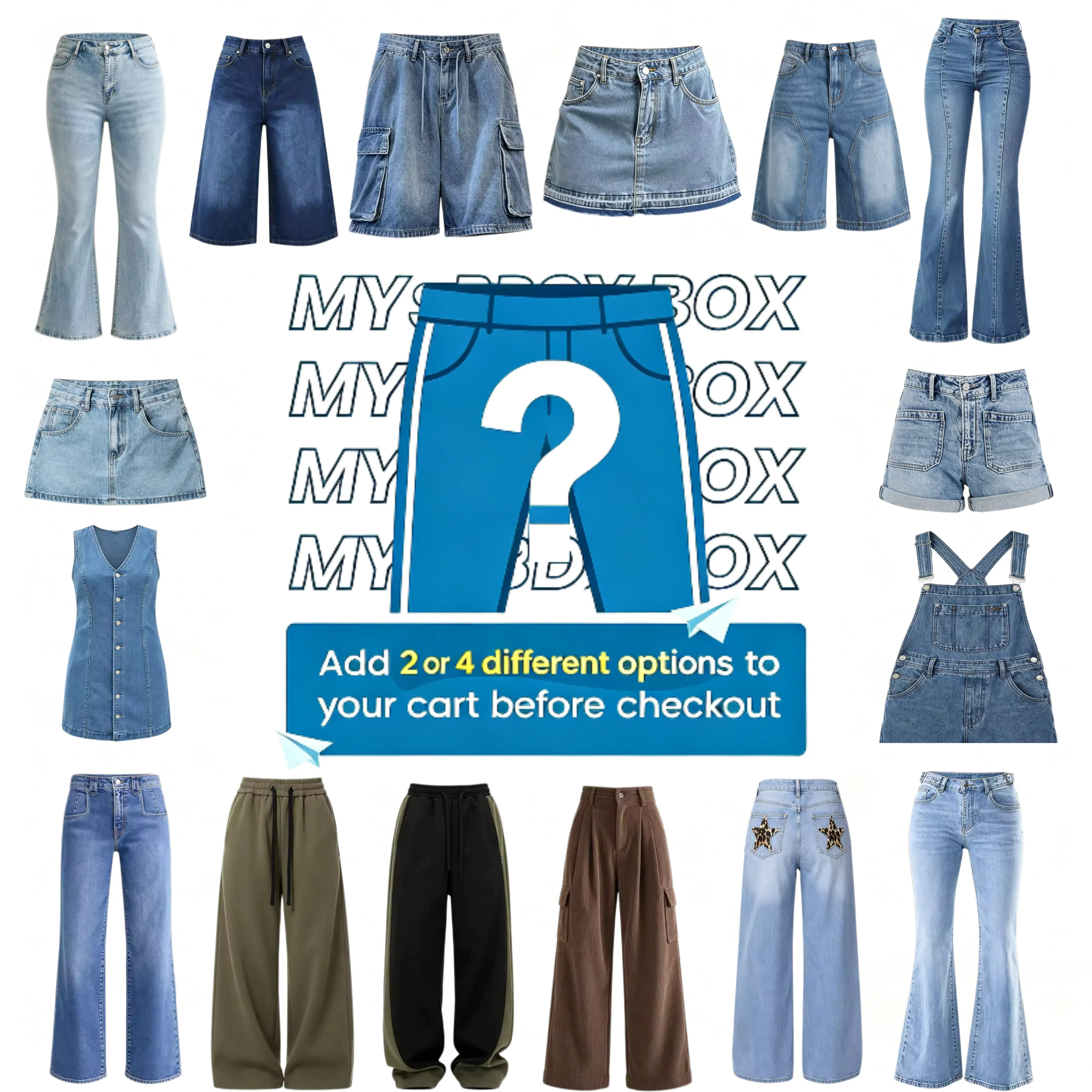 【BUY 4 SAVE 60】Back to School Special OEMMIOL M-ystery Box Buy any 4 Pay Save 60 Mega Sale for Back to School Baggy Capris Jorts Denim Pants for Women Wide Leg Denim Shorts Y2k Mid Rise Bermuda Streetwear Boyfriend Jean Shorts with Pockets Summer Vibes