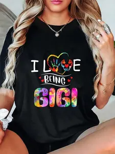 100% Cotton Unisex Womens I love Being Gigi - Colorful Art- Grandmatee