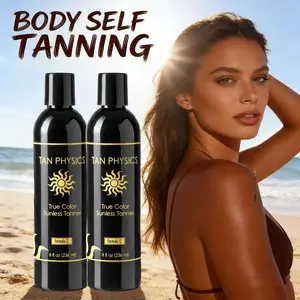 Sunless Tanner 8oz Self Tanning Lotion, Instant Face & Body Bronzer, Streak-Free Natural Glow
