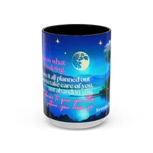 Jeremiah 29:11 Bible Verse Mug – 15oz Coffee Mug with Scripture – Gift for Women Ceramic Cup Drinkware Glossy