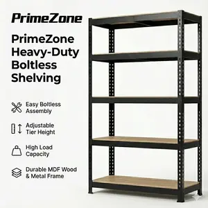 Premium Heavy-Duty Boltless Storage Shelving: 10-Min Setup, Split-Mount Design, 3000LBS Capacity, Durable MDF & Metal Frame, Adjustable Heights, Multiple Sizes for Garage & Workshop
