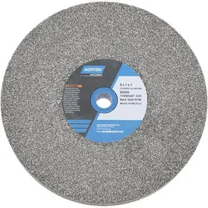 Norton 36 Grit Aluminum Oxide Bench & Pedestal Grinding Wheel 8" Diam x 1" Hole x 1" Thick, 3600 Max RPM, Very Coarse/Coarse Grade 07660788286