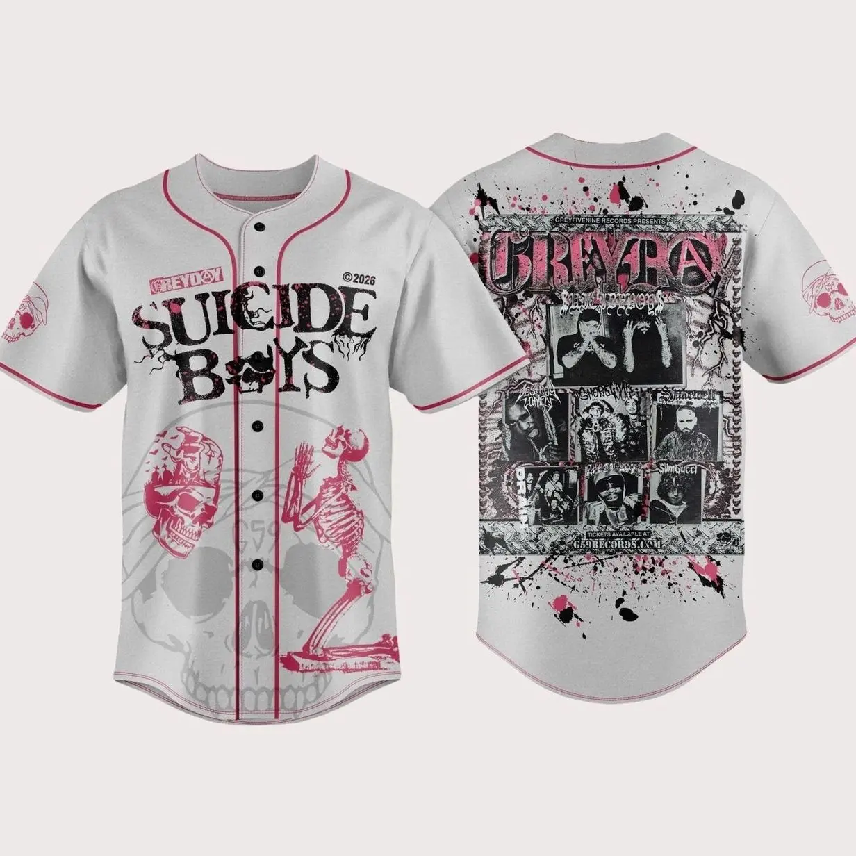 Suicideboy G59 Baseball Jersey, Greyday Tour 2026 Jersey Shirt, Suicideboy Merch Shirt, Tour 2026 Shirt For Fan