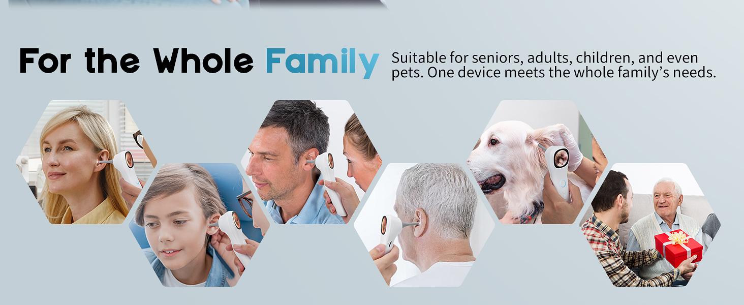 Otoscope Ear Camera with 1.21” Screen, 1080P Ear Scope with 4 LED Lights, Otoscope Camera for Adults Kids and Pets, Support Photo & Video, Type-C Charging with Computers, Baby Essentials, Home Medical