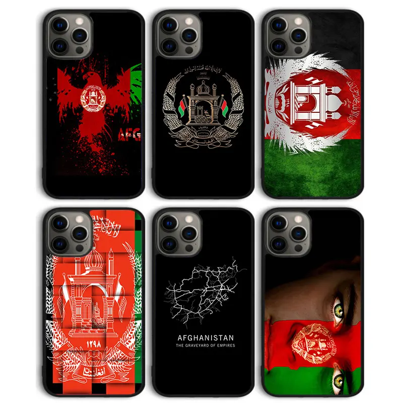 Afghan Afghanistan Flag Freedom Phone Case Cover for 17promax 17e 17 16 15 14 13 12 11 Mini Pro Max Air X XR XSMAX black silver hard shell Cover