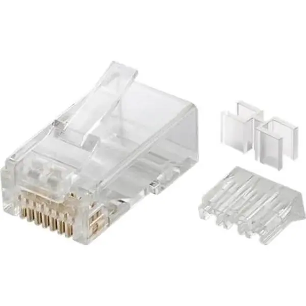 Zoobla - EZ CAT5e RJ45 Pass-Through Network Connectors, UTP Modular Plug for Ethernet Cables - 100 Pack