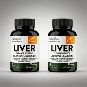 Sandhu's Milk Thistle Liver Support Capsules (70 Count, 2-Pack) – Detox Supplement for Liver Health, Wellness, and Overall Fitness.