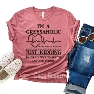Greysaholic Black Unisex T-Shirt - Greys Anatomyfor True Fans! Grey Sloan, Meredith Grey, Grey's Anatomy Gift. Tshirt
