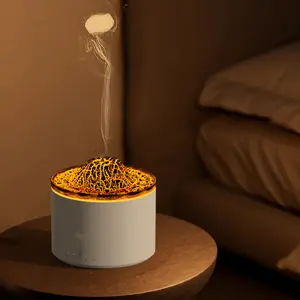 Volcano Humidifier Aromatherapy Diffuser with Colorful Light & Volcano Flame Mist Modes, Oil Diffuser Aroma Humidifier for Home