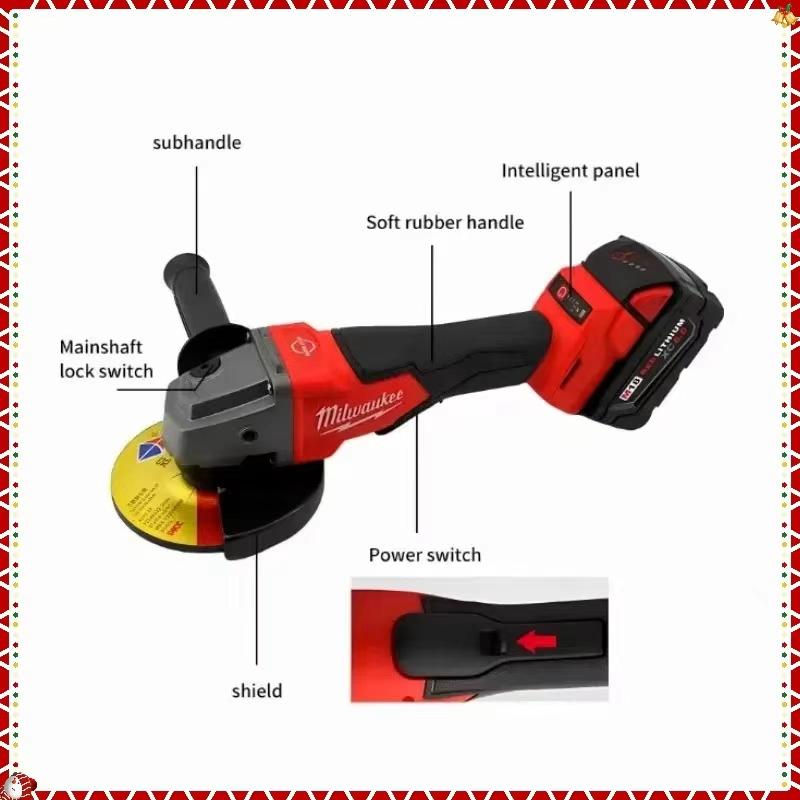 Milwaukee 9000RPM MAX POWER! Cordless Brushless Angle Grinder 4-5 Inch – Heavy Duty Metal Cutting Tool for Pro & DIY