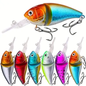 6pcs Crankbait Minnows Saltwater Freshwater Jointed Swimbait Shad Crank Hard Baits Swim Fishing Lure for Pike Perch Walleye Catfish Trout