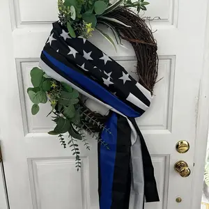 Police Flag Wreath Grapevine detail