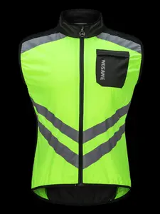 WOSAWE Men's High Visibility Cycling Wind Jacket Water Resistance Reflective Windbreaker