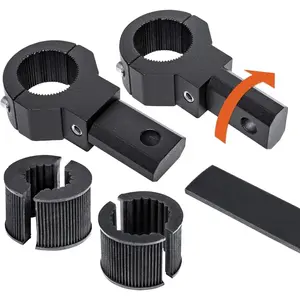 Off-Road ATV UTV Light Bar Mounts Mounting Bracket Mini Bar Clamp Kits [0.75"/1"/1.25" Inch] [360-Degree] [2 Stud Sizes] [Aluminium] [2 Unit] For Bull Bar, Roll Bar, Roll Cage Clamps Mount