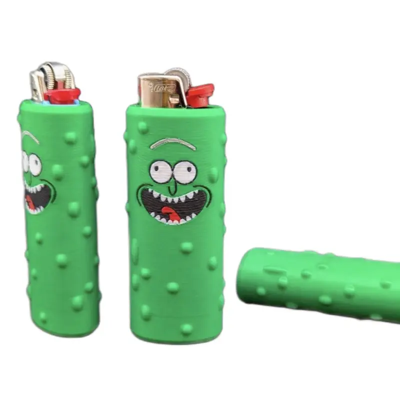 Pickle Rick Plastic Lighter Sleeve for Classic BIC - Secure Fit, Fun Look Lighter Accessory for Campfire/BBQ Party & Everyday Use, Lightweight Home Supplies Accessory