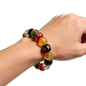 Chakra Healing Prayer Bead Bracelet Om Mani Padme Hum Beaded Bracelet, Multi-Color Mantra Prayer Beads