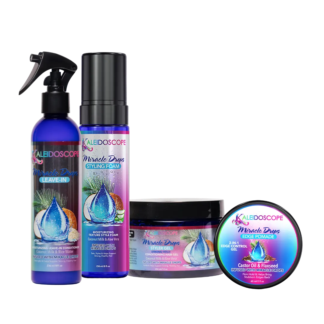 Style without Sacrifice Miracle Drops Leave-in, Styling Foam, Styling Gel Trio Style without Sacrifice Miracle Drops Leave-in, Styling Foam, Styling Gel Trio