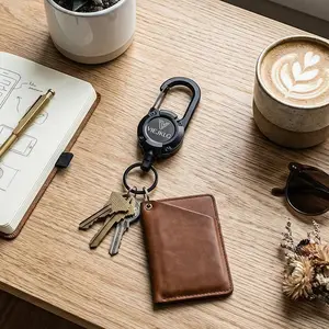 Unbreakable Retractable Badge Reel & Heavy Duty Keychain – 6.6LB Capacity, Cut-Proof Steel Cable, One-Hand Safety Lock, Rust-Proof EDC Key Clip for Work, Nurses, Gym & Outdoor