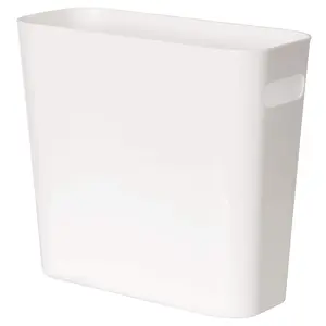 1.5 Gallon Slim Trash Can, Plastic Garbage Container Bin, Small Trash Bin with Handles for  Office, Living Room, Study Room, Kitchen, Bathroom (1 Pack White)