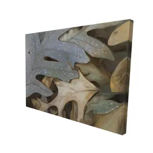212 MAIN Autumn Leaves Beige Canvas Wall Artwork - 36x48 in. Nature-Inspired Artistic Trees Decor for Bedroom Home Wall Decor, Decorative Artwork, Room Decor