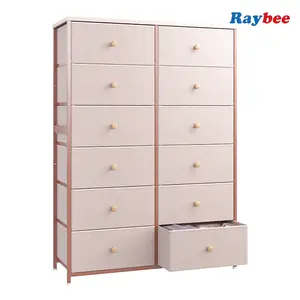Homkdom 12 Drawers Tall Dresser for Bedroom, 52.2''H  Dressers & Chests of Drawers with Wooden Tabletop, Metal Frame, Dressers for Bedroom, Hallway, Closet, Sweet Gift for Her Valentine's/Birthday