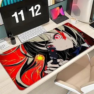 Anime Lycoris Recoil Mouse Pad Design XXL 1000×500mm 900×400mm 800×400mm 600x300mm Large Gaming Mouse Pad - Extended, Thick, Non-Slip Rubber Base Desk Mat with Precision Stitched Edges - Washable Large Desk Pad Anime Mousepad