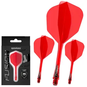 Winmau Fusion #6 Integrated Red Translucent Flight & Shaft