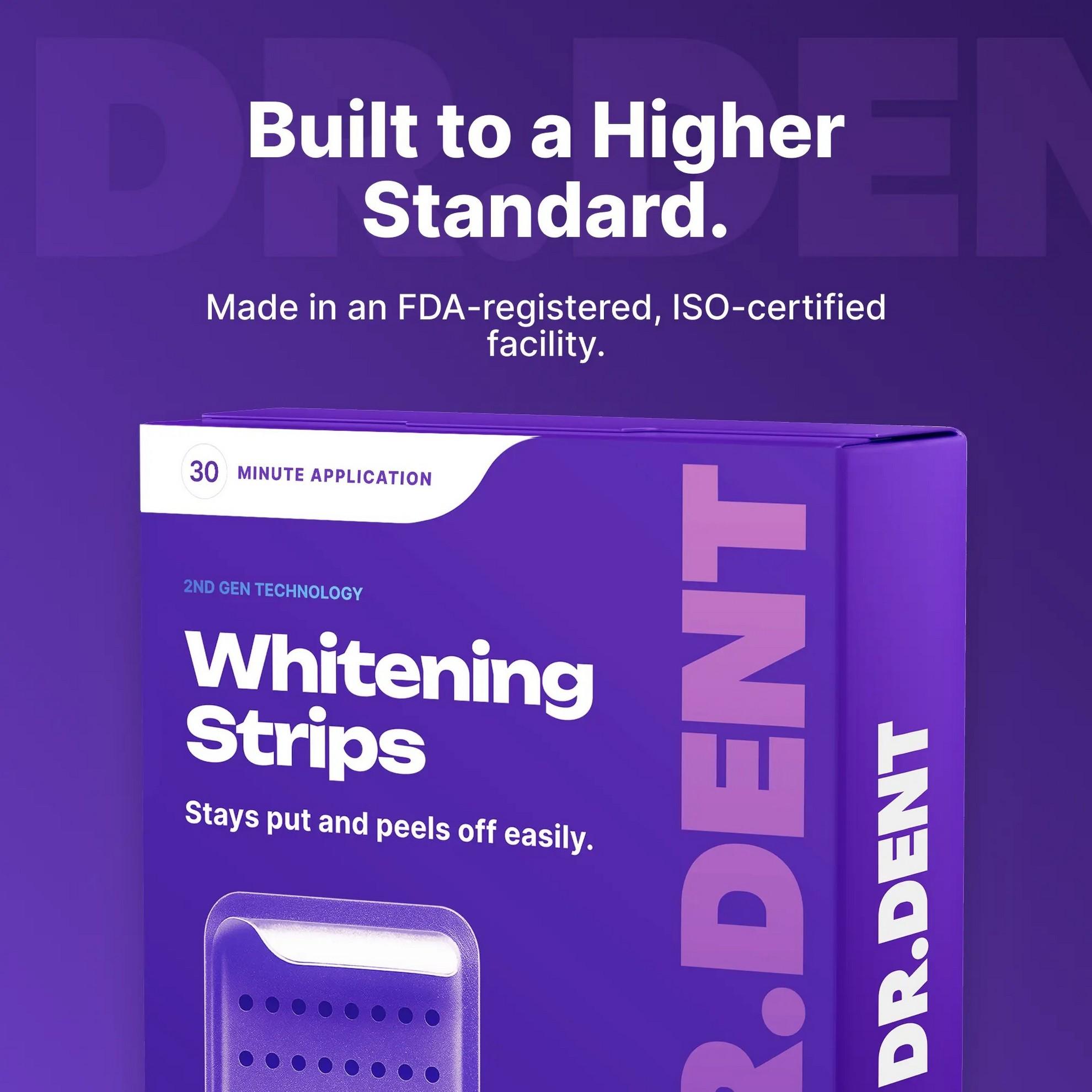 DRDENT Purple Teeth Whitening Strips, 7/21 Sessions, Peroxide-Free, Enamel Safe, Non-Sensitive Teeth Whitening Kit
