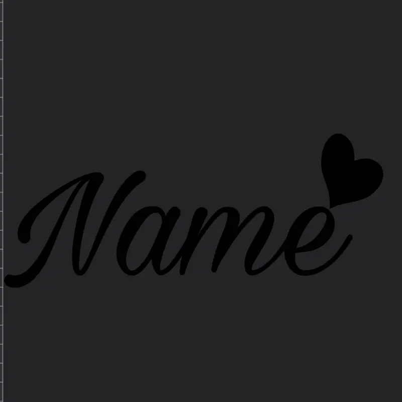 Name with Heart Decal Personalized Text Name with Heart Decal Personalized Text