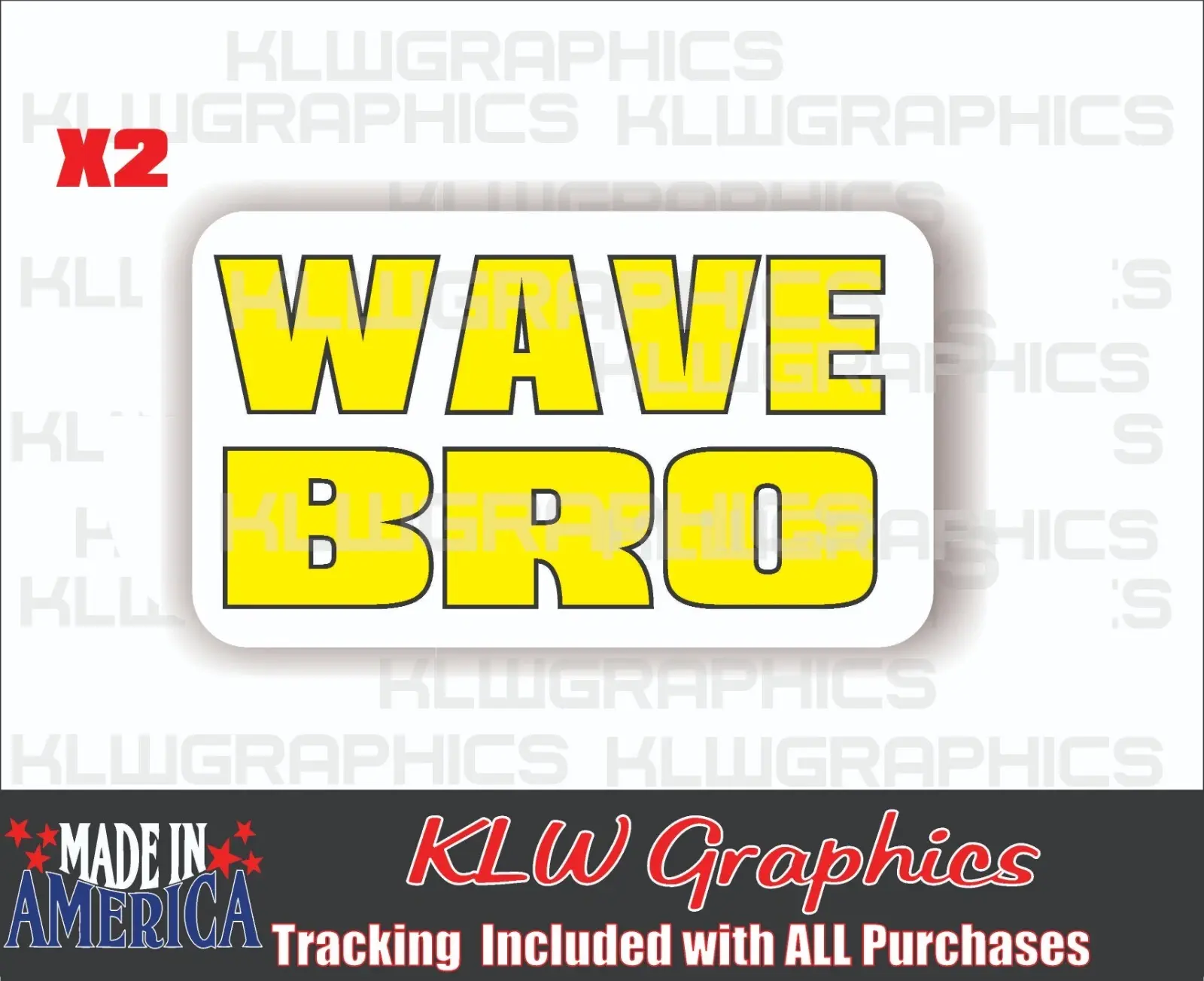 Wave Bro Yellow Black White Full Color Decal Sticker CJ TJ JK JL Turbo Diesel Truck Car JDM Euro 4x4 Offroad