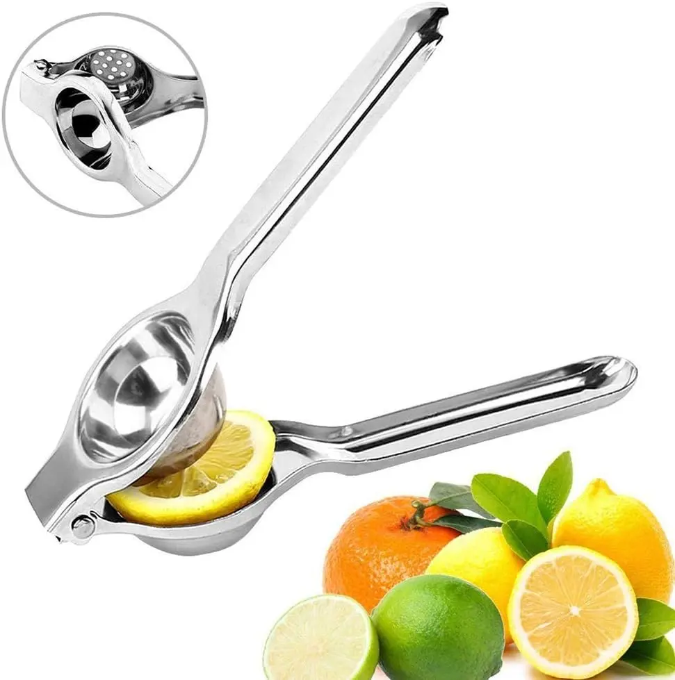 Stainless Steel Manual Citrus Squeezer - Durable Professional Fruit Juicer for Lemons, Limes, Kitchen Utensil Tool