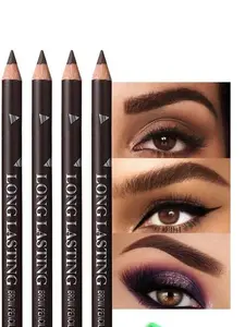 6-Pack Eyebrow Pencils for Women, Dark Brown Wooden Brow and Eyeliner Pencils, Hard-Core Tip, Waterproof, Sweat-Proof, Long-Lasting, Ideal for Beginners to Create Natural Eyebrow Makeup