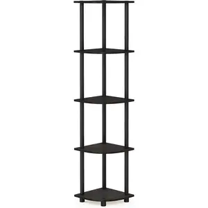 Furinno Turn-N-Tube 5 Tier Corner Display Rack Multipurpose Shelving Unit, 1-Pack, Espresso/Black Furinno