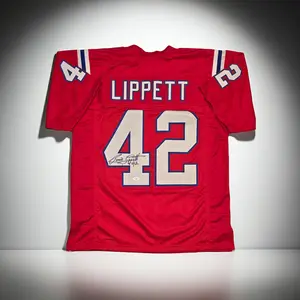 Ronnie Lippett New England Patriots Autographed Custom Football Jersey With COA (XL)
