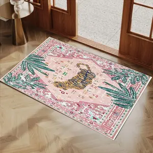 Cartoon Tiger Pattern Door Mat, Creative Non-slip Floor Mat, Decorative Carpet for Home Living Room Bedroom, Home Decor, Animal Print Rug