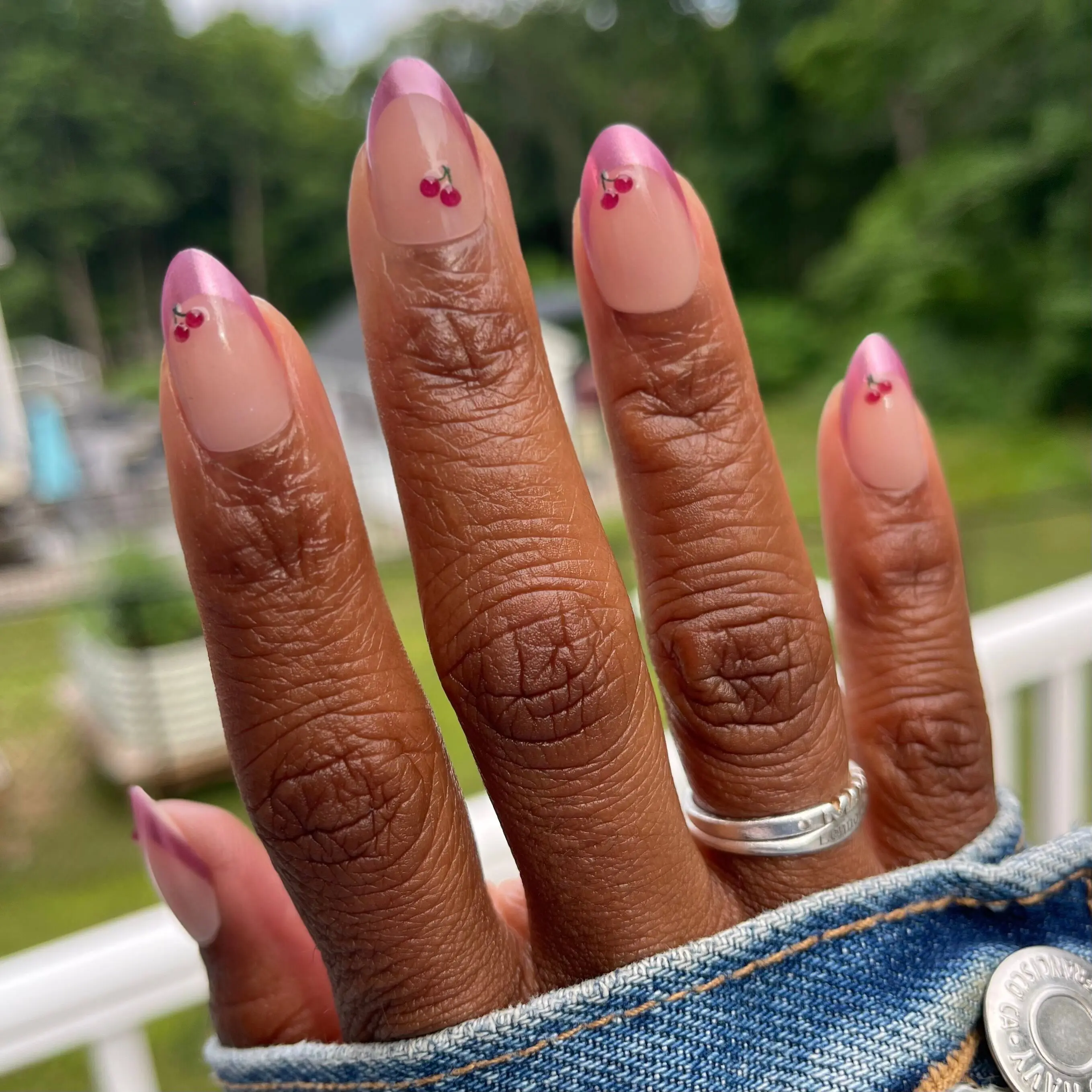 Pink Chrome Puffy Cherry French