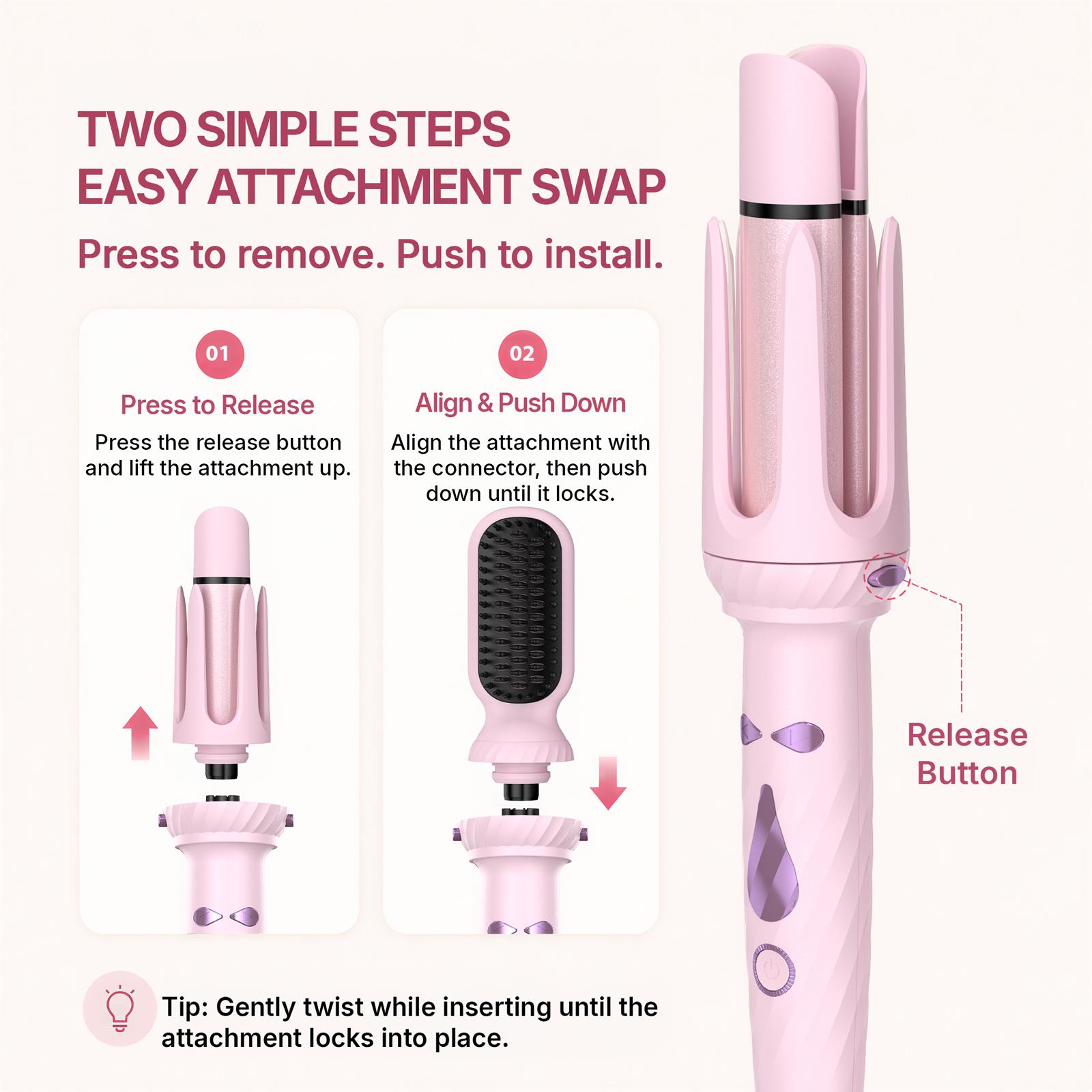 5-in-1 Automatic Rotating Curling Iron Set, Negative Ion Hair Styler for Effortless Curls, Beach Waves & Sleek Straight Looks, Fast Heat-Up, Anti-Scald Design 5-in-1 Automatic Rotating Curling Iron Set, Negative Ion Hair Styler for Effortless Curls, Beach Waves & Sleek Straight Looks, Fast Heat-Up, Anti-Scald Design