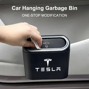 Portable Hanging Car Trash Can Interior Accessories Car Storage Organizers For Tesla Model 3 Model S Model X Model Y Cybertruck Roadster SpaceX