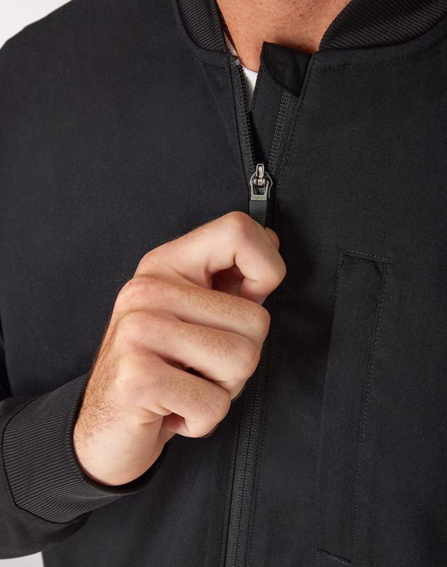 Hanes Comfort Fit Scrubs Men's Full-zip Scrub Jacket Underwear Comfortable Soft Stretch Fabric Breathable Hmb104