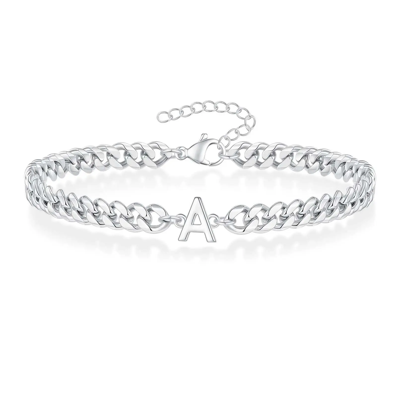 26 Letters Stainless Steel Bracelet for Men and Women Jewelry Gift